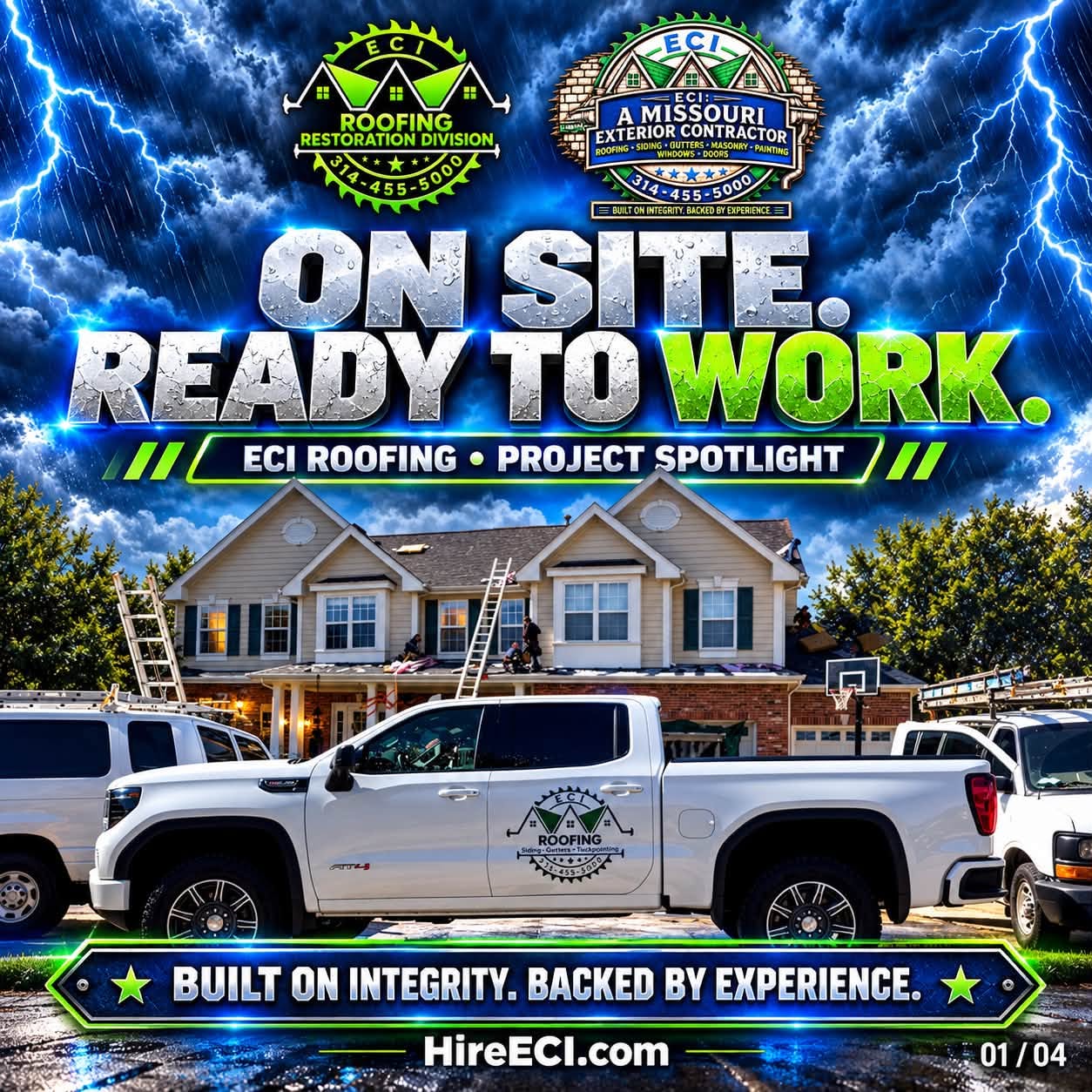 ECI Roofing project spotlight — on site, ready to work
