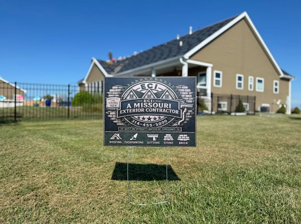 ECI yard sign on a finished job